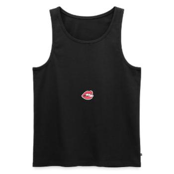 Lips - Men's Premium Organic Tank Top - black - Front - AI Model Male 178 light (178cm)