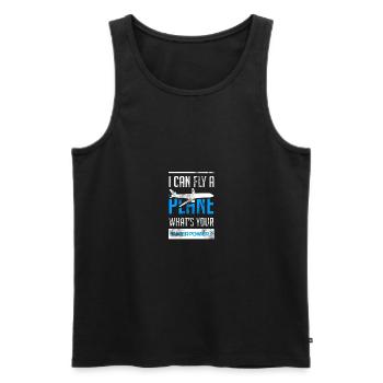 Ebene - Männer Premium Bio Tank Top - Schwarz - Vorne - AI Model Male 178 light (178cm)