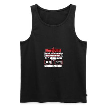 Lustiger Spruch über Rentner - Männer Premium Bio Tank Top - Schwarz - Vorne - AI Model Male 178 light (178cm)