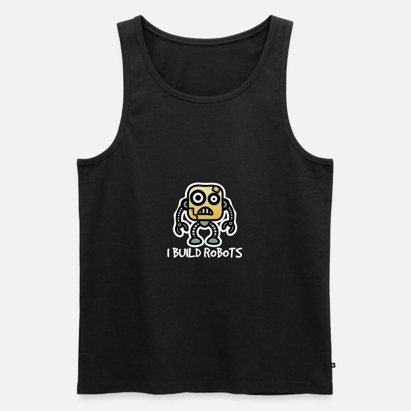 Roboter - Männer Premium Bio Tank Top - Schwarz