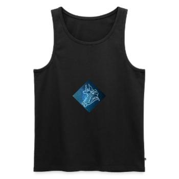Seth Blauer Himmel - Männer Premium Bio Tank Top - Schwarz - Vorne - AI Model Male 178 light (178cm)
