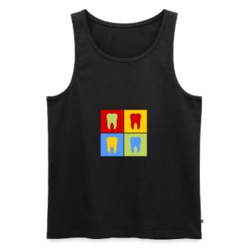 Zahn Zähne Zahnarzt Zahnarzthelferin Pop-Art - Männer Premium Bio Tank Top - Schwarz - Vorne - AI Model Male 178 light (178cm)