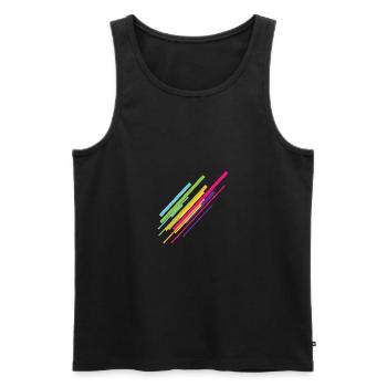 Rainbow lines colorful color gift idea kusnt - Men's Premium Organic Tank Top - black - Front - AI Model Male 178 light (178cm)