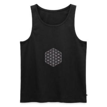Flower of life in weis without frame - Men's Premium Organic Tank Top - black - Front - AI Model Male 178 light (178cm)