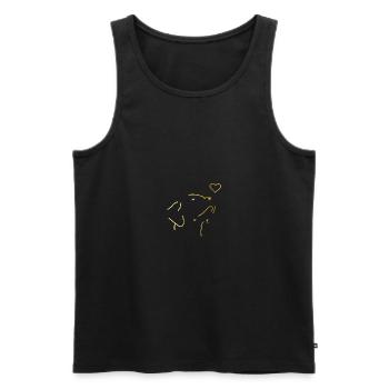 Golden dog that sniffs one's heart. - Men's Premium Organic Tank Top - black - Front - Michal (187cm)