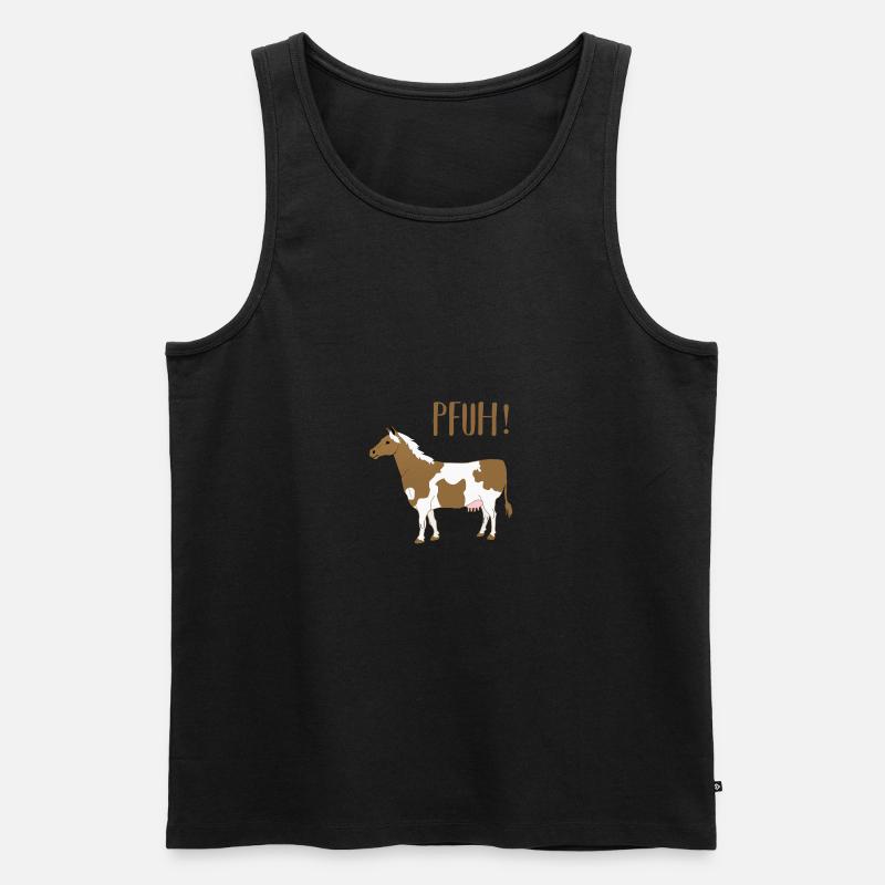 Halb Pferd Halb Kuh - Männer Premium Bio Tank Top - Schwarz