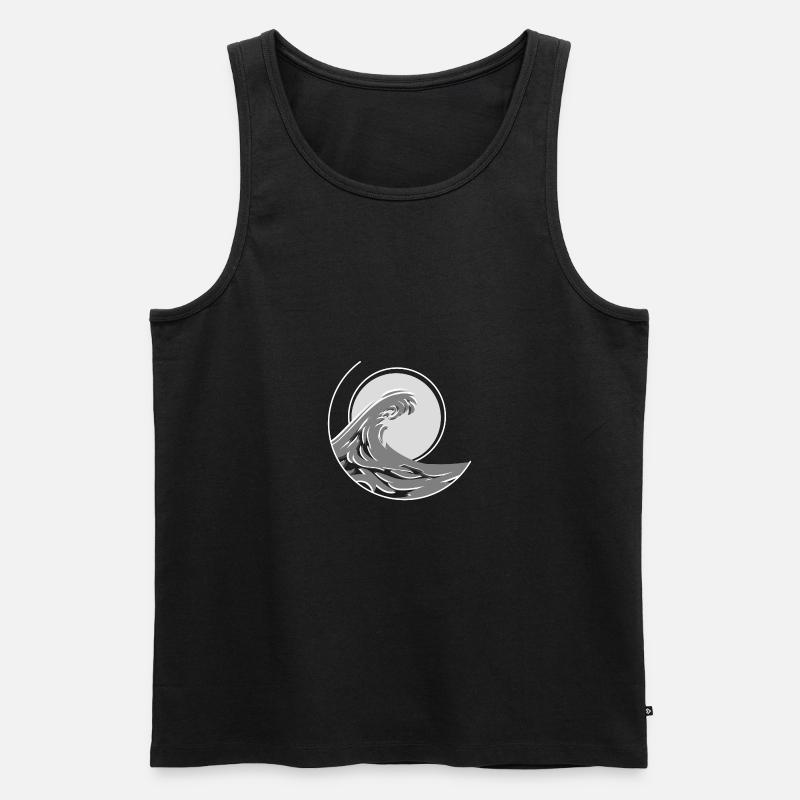 Welle - Männer Premium Bio Tank Top - Schwarz