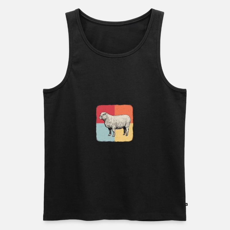 Schafbock Schaf Lamm Cooles Geschenk - Männer Premium Bio Tank Top - Schwarz