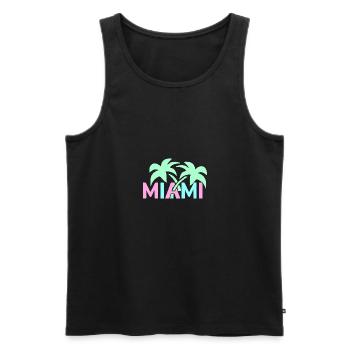 SUNSHINESTATE MIAMI dans un style néon - Débardeur bio Premium Homme - noir - Devant - AI Model Male 178 light (178cm)
