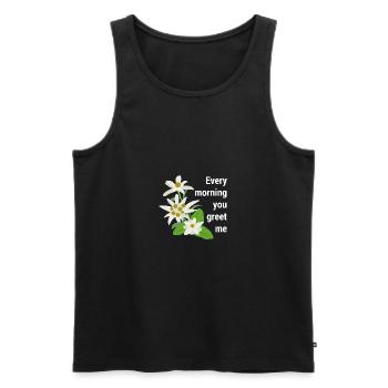 Edelweiss Edelweiss Every Morning You Greet Me - Débardeur bio Premium Homme - noir - Devant - Michal (187cm)