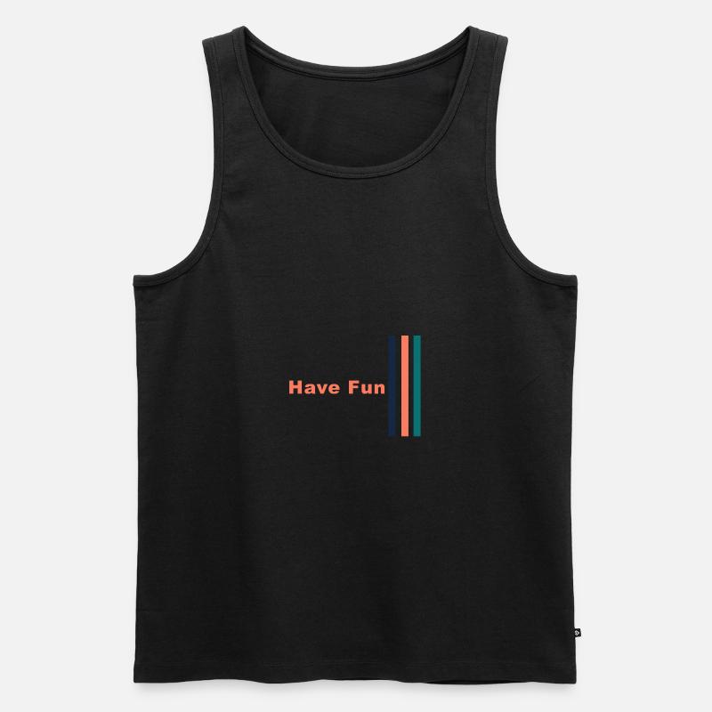 Have Fun Stripes Design - Männer Premium Bio Tank Top - Schwarz