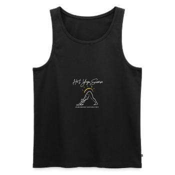 Regarder vers le bas chien, yoga chaud, cadeau, chemise, - Débardeur bio Premium Homme - noir - Devant - AI Model Male 178 light (178cm)
