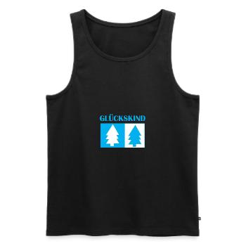 Glückskind - Men's Premium Organic Tank Top - black - Front - AI Model Male 178 light (178cm)