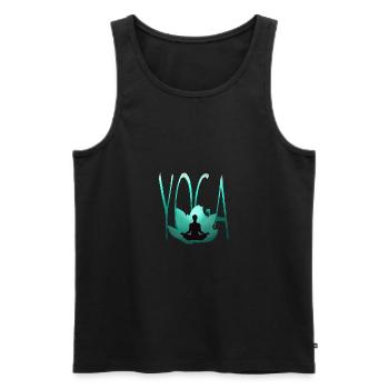 yoga meditation lotus lotusblüte - Männer Premium Bio Tank Top - Schwarz - Vorne - Michal (187cm)