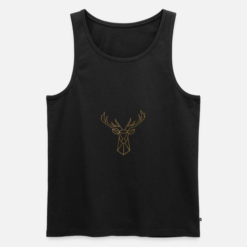 Geometric Deer - Männer Premium Bio Tank Top - Schwarz