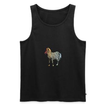 Colorful stripe zebra - Men's Premium Organic Tank Top - black - Front - AI Model Male 178 light (178cm)