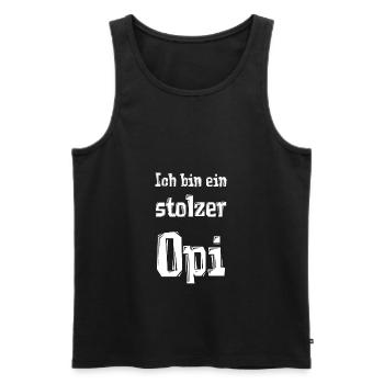 Ich bin ein stolzer Opi - Männer Premium Bio Tank Top - Schwarz - Vorne - AI Model Male 178 light (178cm)