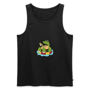 Summer tortoise turtles reptiles - Men's Premium Organic Tank Top - black - Front - AI Model Male 178 light (178cm)