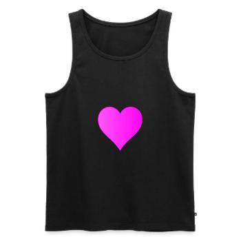 Pink Heart - pinkes Herz - Männer Premium Bio Tank Top - Schwarz - Vorne - AI Model Male 178 light (178cm)