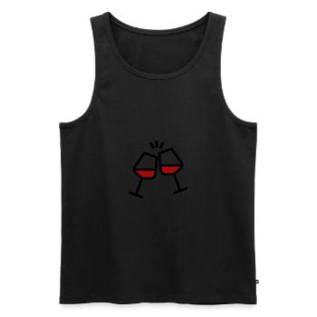 Prost mit Weingläsern - Männer Premium Bio Tank Top - Schwarz - Vorne - AI Model Male 178 light (178cm)