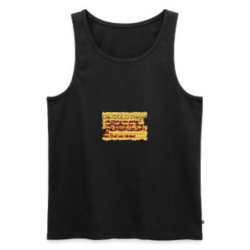 Die Goldregel, wertvoller als Gold und Silber - Männer Premium Bio Tank Top - Schwarz - Vorne - Michal (187cm)