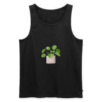pilea - Débardeur bio Premium Homme - noir - Devant - Michal (187cm)