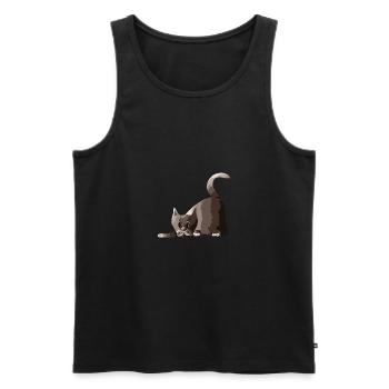 Katze - Männer Premium Bio Tank Top - Schwarz - Vorne - AI Model Male 178 light (178cm)