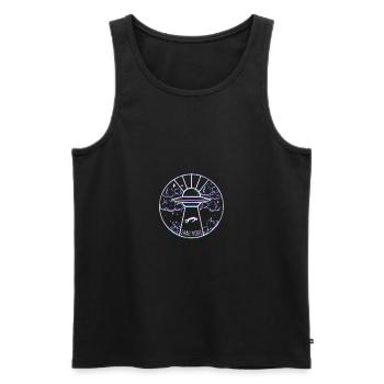 I Hate People Geschenk Alien Fliegende Untertasse - Männer Premium Bio Tank Top - Schwarz - Vorne - Michal (187cm)