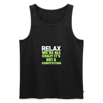 crazy funny quote. - Men's Premium Organic Tank Top - black - Front - AI Model Male 178 light (178cm)
