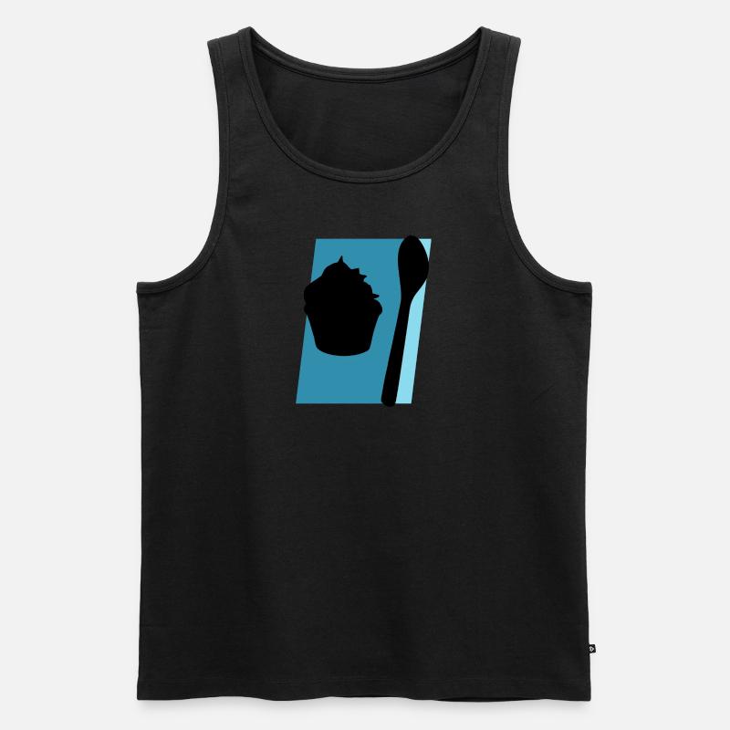 Cupcake Muffin Backen - Männer Premium Bio Tank Top - Schwarz