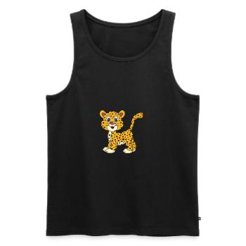 Baby Cheetah - Men's Premium Organic Tank Top - black - Front - Michal (187cm)