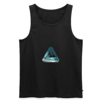 Penrose Optische Täuschung mit Natur, cool - Männer Premium Bio Tank Top - Schwarz - Vorne - AI Model Male 178 light (178cm)
