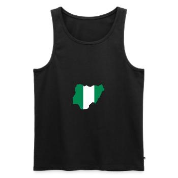 Nigeria T-Shirt - Männer Premium Bio Tank Top - Schwarz - Vorne - Michal (187cm)