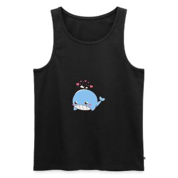 Love Whale - Gift Idea - Men's Premium Organic Tank Top - black - Front - AI Model Male 178 light (178cm)