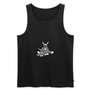 nachwuchs junges mama papa klein baby suess niedli - Männer Premium Bio Tank Top - Schwarz - Vorne - AI Model Male 178 light (178cm)