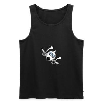 Plane with face - Men's Premium Organic Tank Top - black - Front - AI Model Male 178 light (178cm)