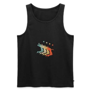 Retro Vintage Style Beach Volleyball Player - Men's Premium Organic Tank Top - black - Front - Michal (187cm)
