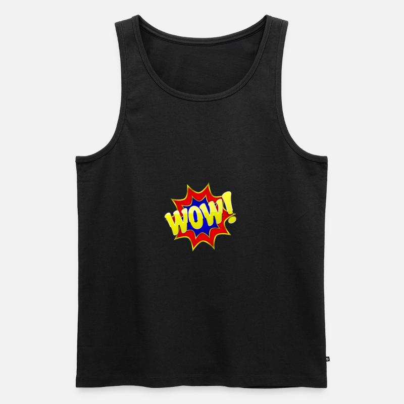 WOW - Canottiera ecologica premium da uomo - nero