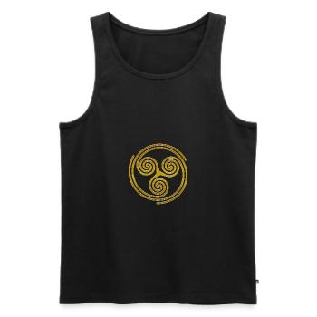 Celtic Culture Triple Spiral Triskele Symbol 5 - Men's Premium Organic Tank Top - black - Front - Michal (187cm)