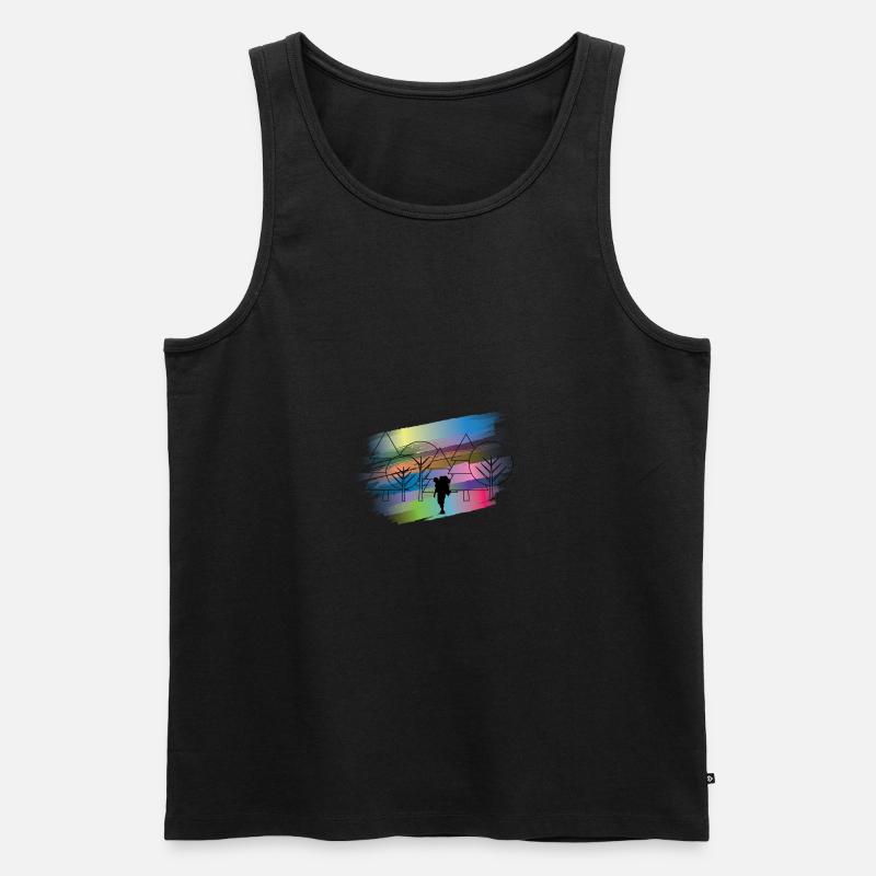 Wanderer - Männer Premium Bio Tank Top - Schwarz
