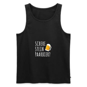 scheere stein paar bier - Männer Premium Bio Tank Top - Schwarz - Vorne - AI Model Male 178 light (178cm)