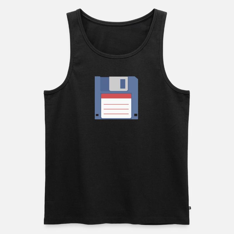 Floppy 3 5 Zoll Diskette front - Männer Premium Bio Tank Top - Schwarz