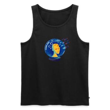 DREAMER für graue Hintergründe - Männer Premium Bio Tank Top - Schwarz - Vorne - Michal (187cm)