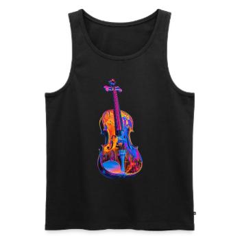 Violine - Männer Premium Bio Tank Top - Schwarz - Vorne - AI Model Male 178 light (178cm)