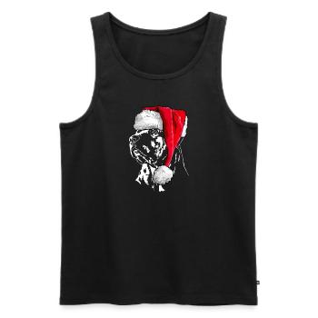 Santa TOSA INU Chien de Noël Chiens Wilsigns - Débardeur bio Premium Homme - noir - Devant - Michal (187cm)