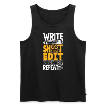 Write Shoot Edit Repeat Filmmaker - Männer Premium Bio Tank Top - Schwarz - Vorne - Michal (187cm)