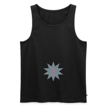Bla. Bla. Bla. - star design - Men's Premium Organic Tank Top - black - Front - AI Model Male 178 light (178cm)