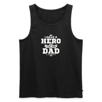 I Have a Hero, I Call Him Papa - Men's Premium Organic Tank Top - black - Front - Michal (187cm)