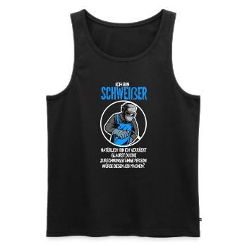 Schweißer Beruf Schweiß Geschenk - Männer Premium Bio Tank Top - Schwarz - Vorne - Michal (187cm)