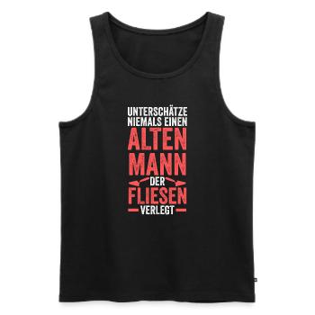 Fliesenleger Beruf Fliesen Geschenk - Männer Premium Bio Tank Top - Schwarz - Vorne - AI Model Male 178 light (178cm)
